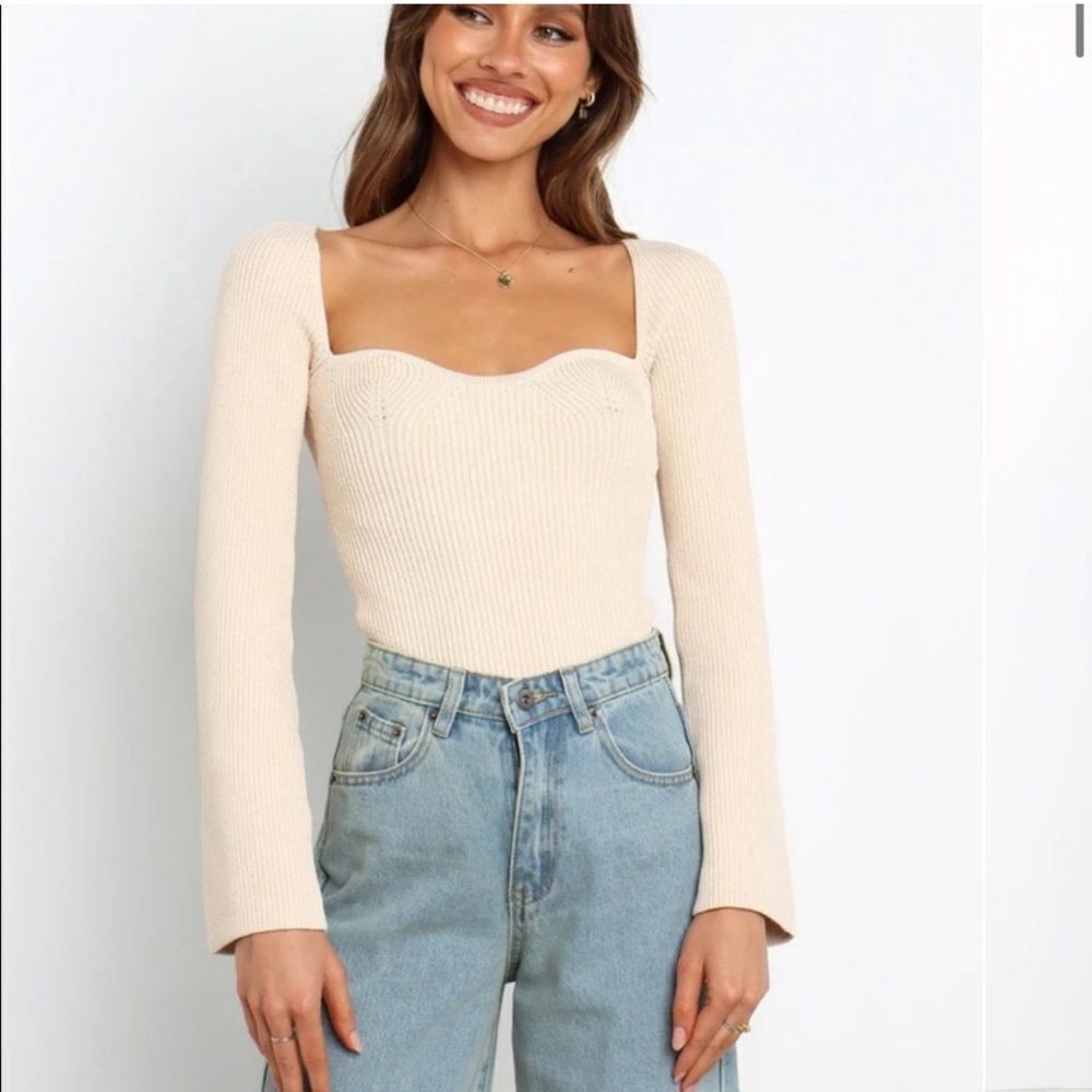 Petal & Pup Aquerelle knit sweater top size 10 beige tan